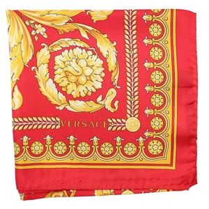 VERSACE Red Skull Silk Scarf - NEW